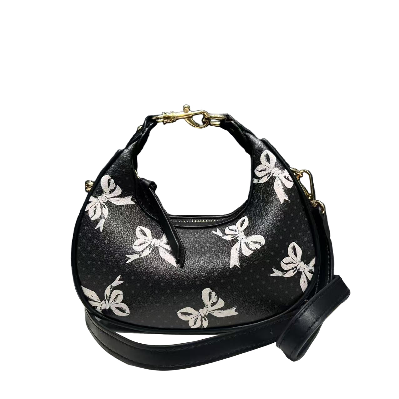 Stitching Soft Leather Hobos Cute Simple Shoulder Crossbody Bag