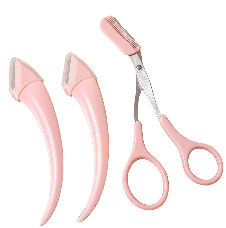 Eyebrow Trimming Knife With Comb Curved Moon Small Beauty Supplies Gadgets