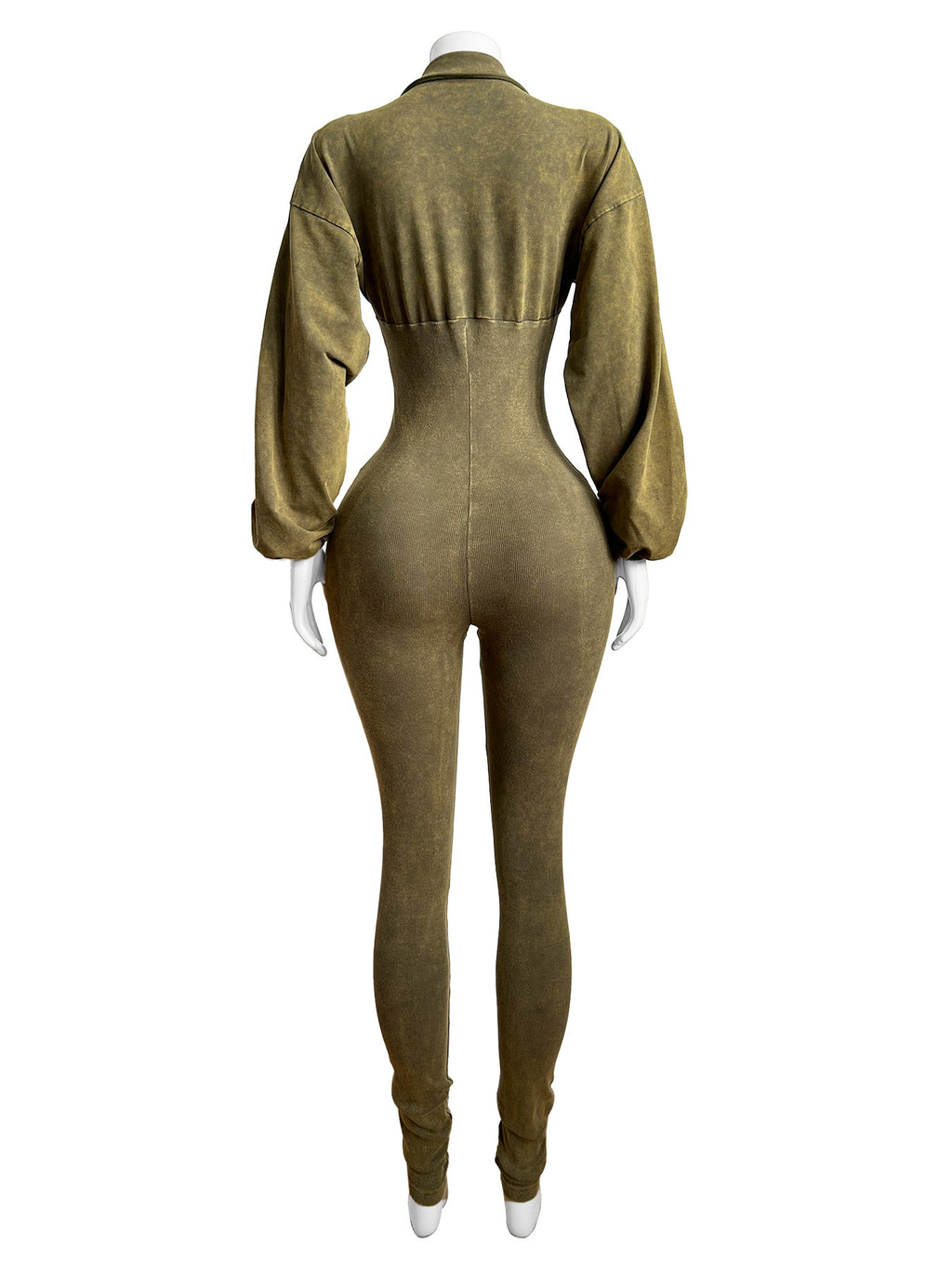 Autumn And Winter Fashion Women'S Sexy Deep V Tight Fitting Long Sleeve Jumpsuit