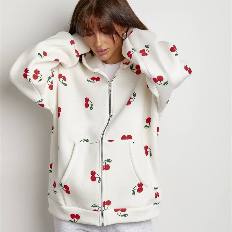 Women's Loose All-Match Cherry Sweater