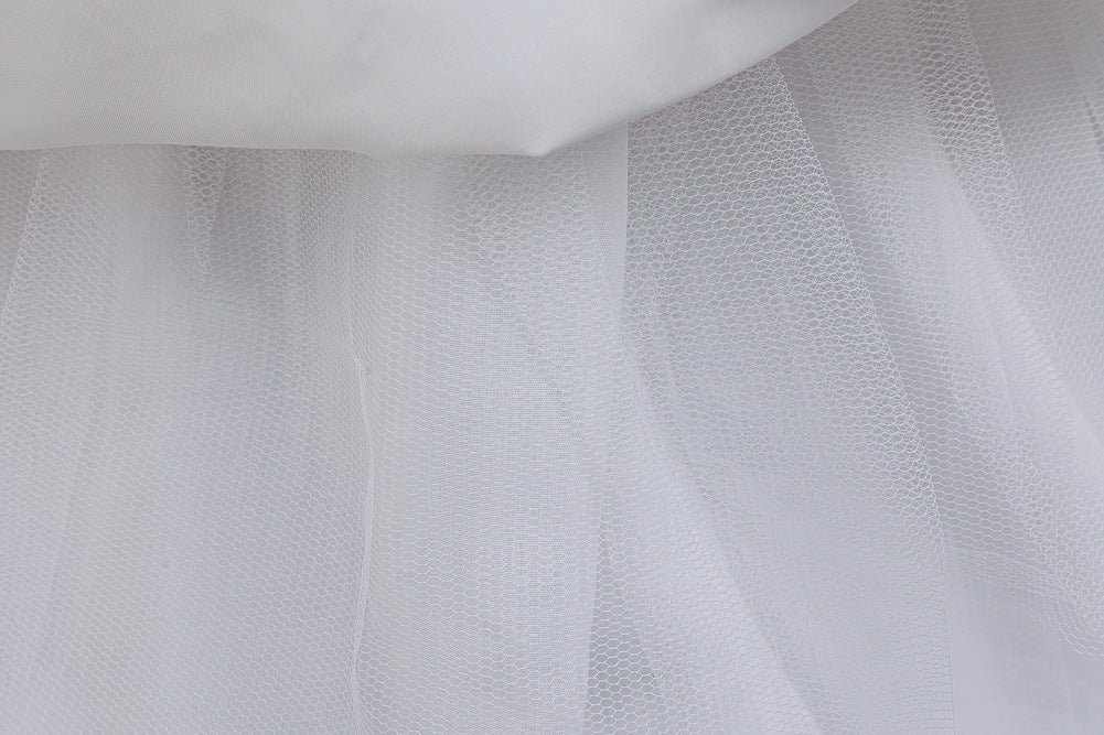Kids Summer Beaded Wedding Princess Flower Girl Dress