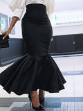 Plus-Size Women Solid Elegant Half-Sleeve Bodycon Maxi Dress