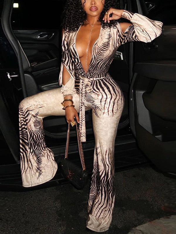 Women Sexy V-Neck Jumpsuit