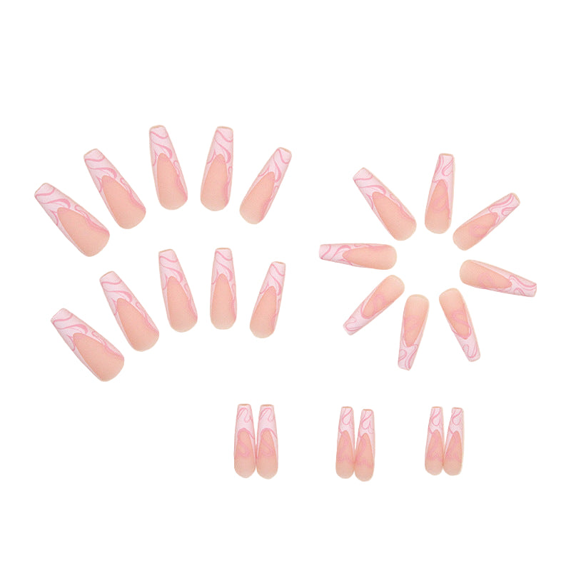 Heart Stripe Press On Nails