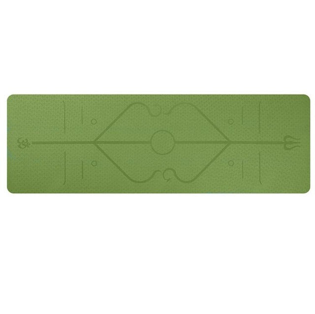 Non-Slip TPE Yoga Mat with Position Lines - Premium Exercise Mat