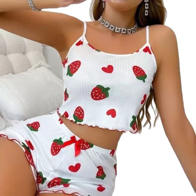 Women's Cute Printed Camisole Pajama Set - Sleeveless Loungewear