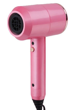 Pink hair dryer on a light pink background