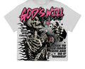 Cartoon Retro God's Will Men Cotton Short Sleeve