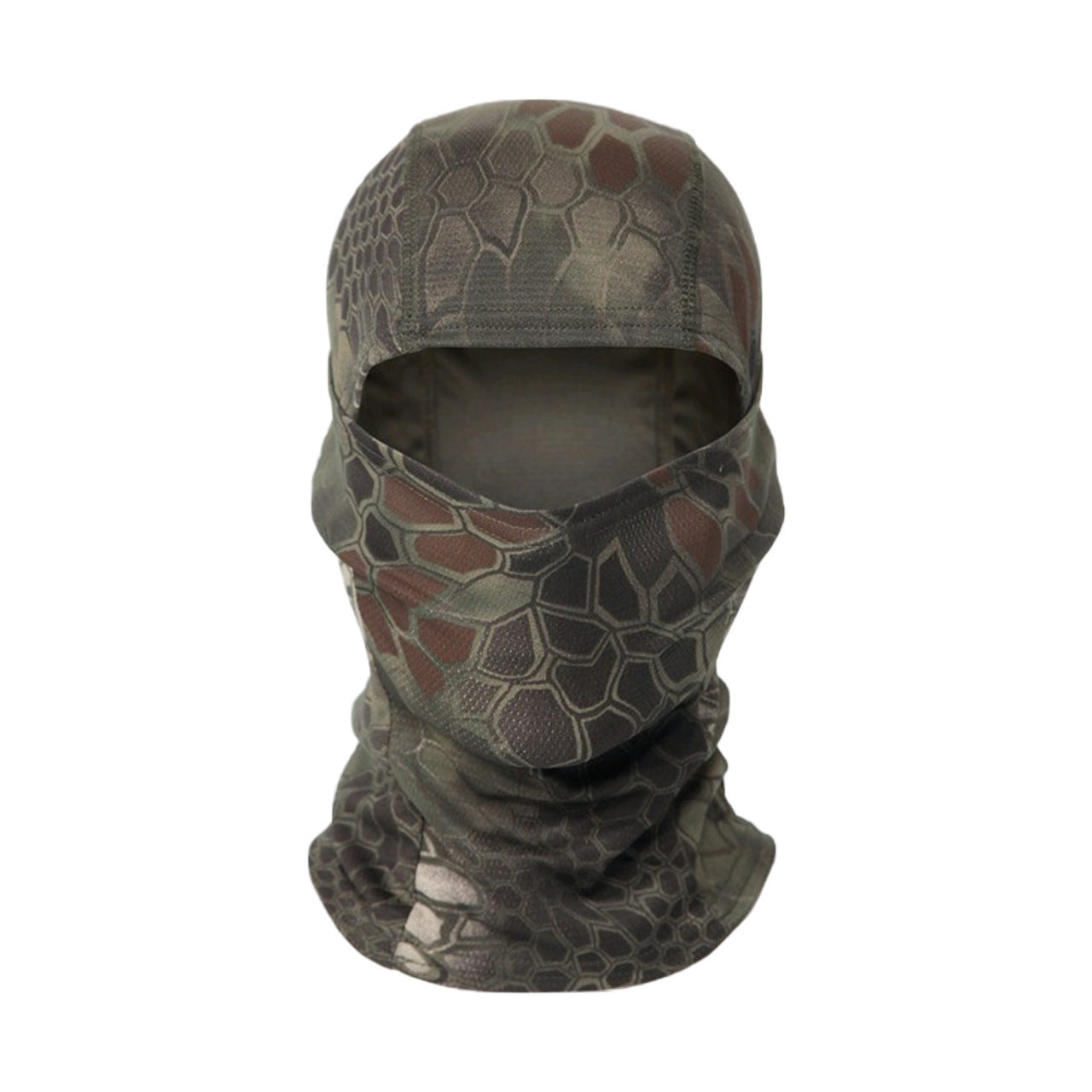 Outdoor Quick-drying Mesh Breathable Ski Mask Camouflage Headgear in Python Pattern Black Yellow Green & Jungle Python Design for Comfort and Functionality