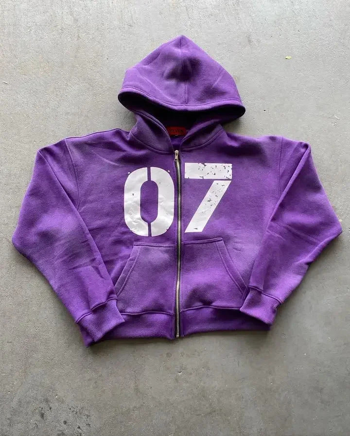 Loose Sweater Suit Men's and Women's Zipper Hooded Sweater