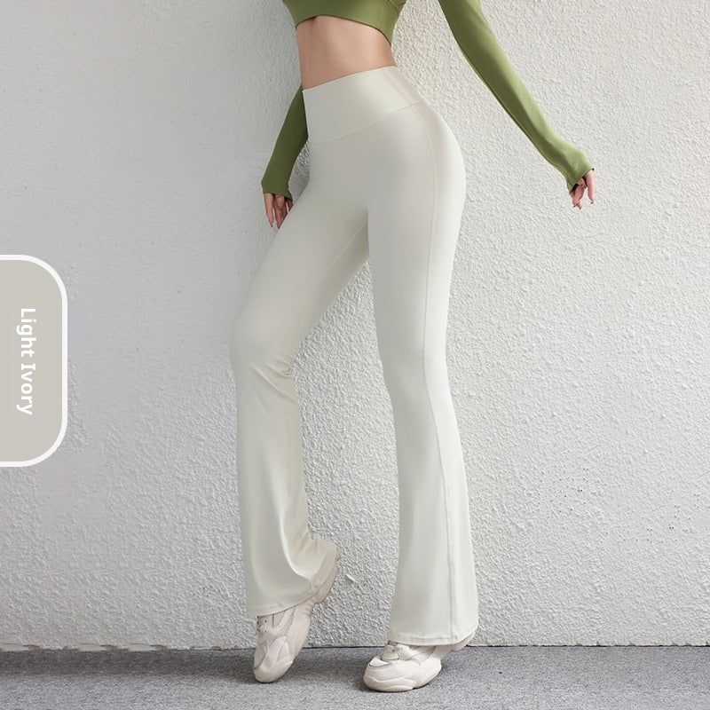High-waisted Peach Butt-lifting Quick-dry Flare Yoga Pants For Women