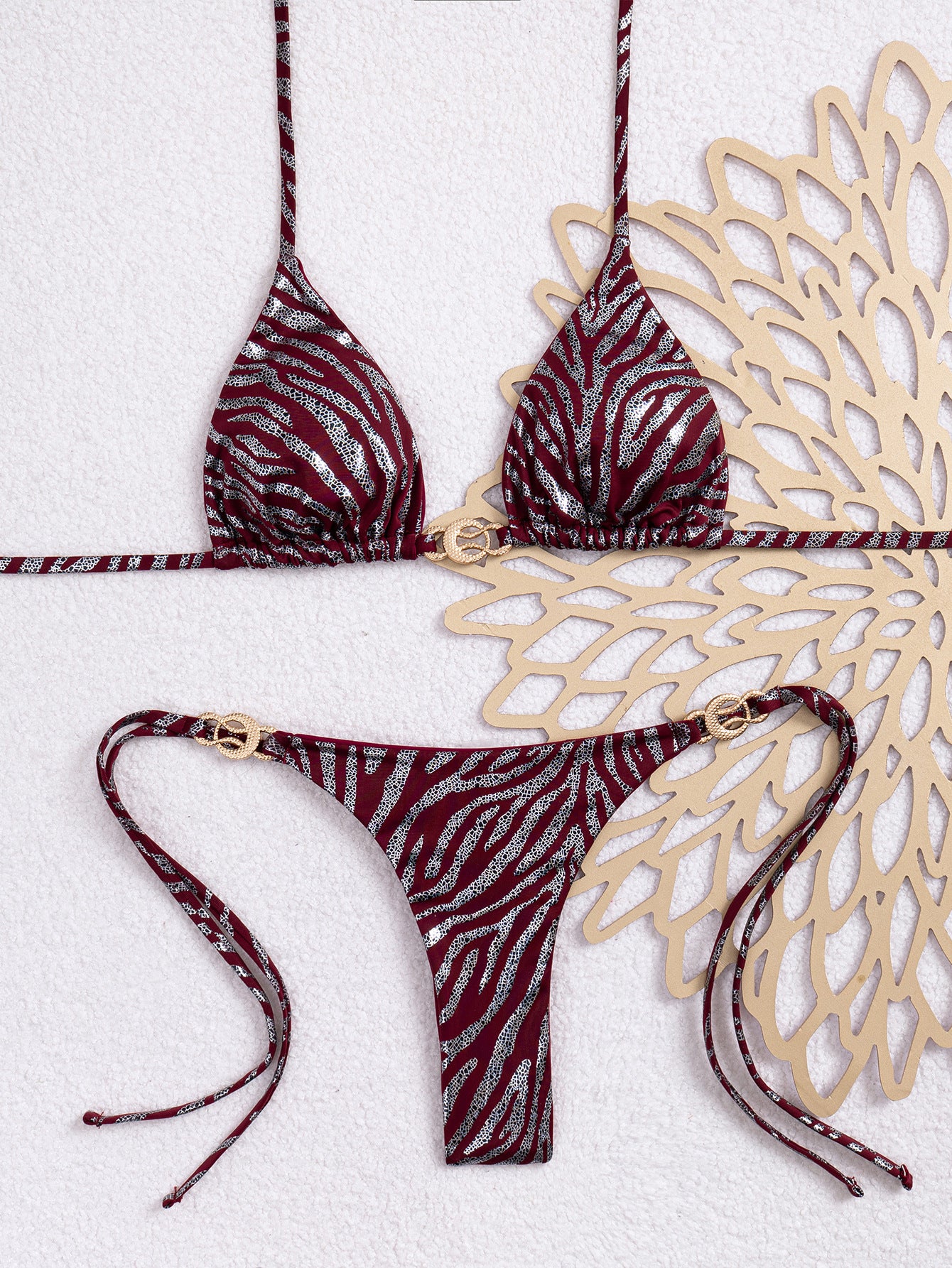 Women Halter Neck Lace-Up Sexy Swimwear Two Pieces