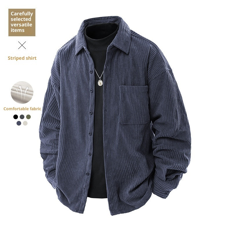 Shirt Collar Button Up Men