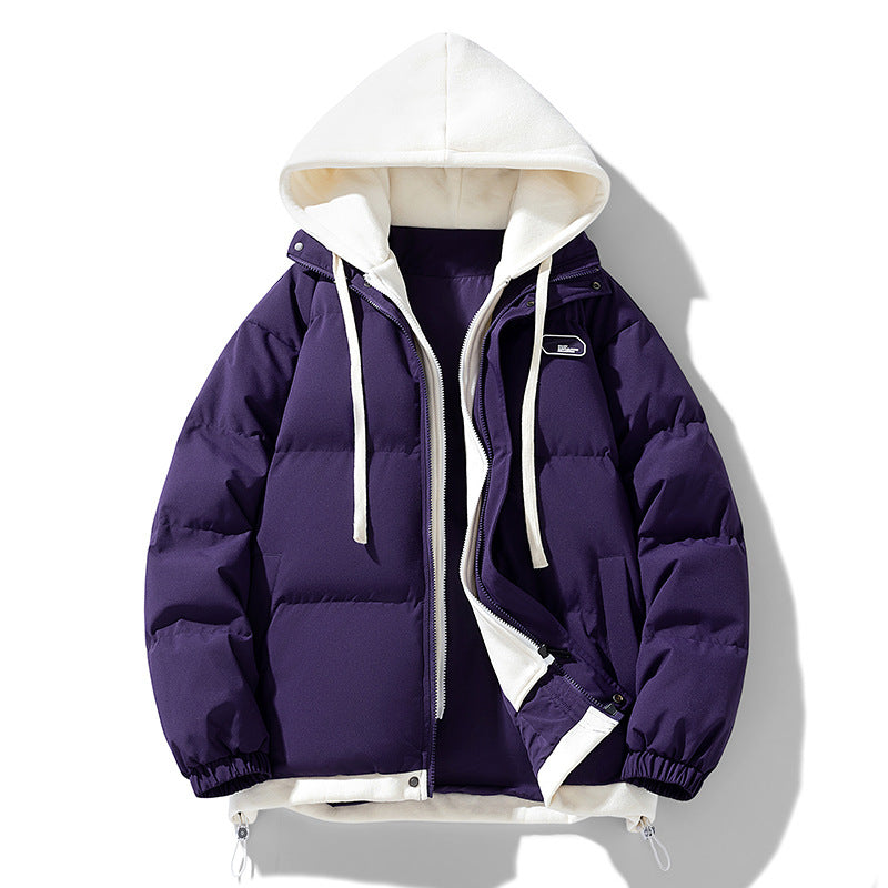 Two-piece Cotton-padded Coat Thickened Hooded Warm Jacket