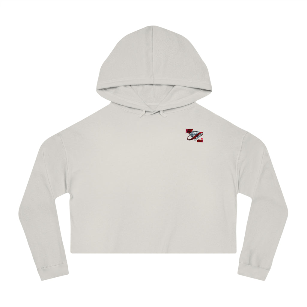 Women's Cropped Hooded Sweatshirt - Tie-Dye Fleece Hoodie
