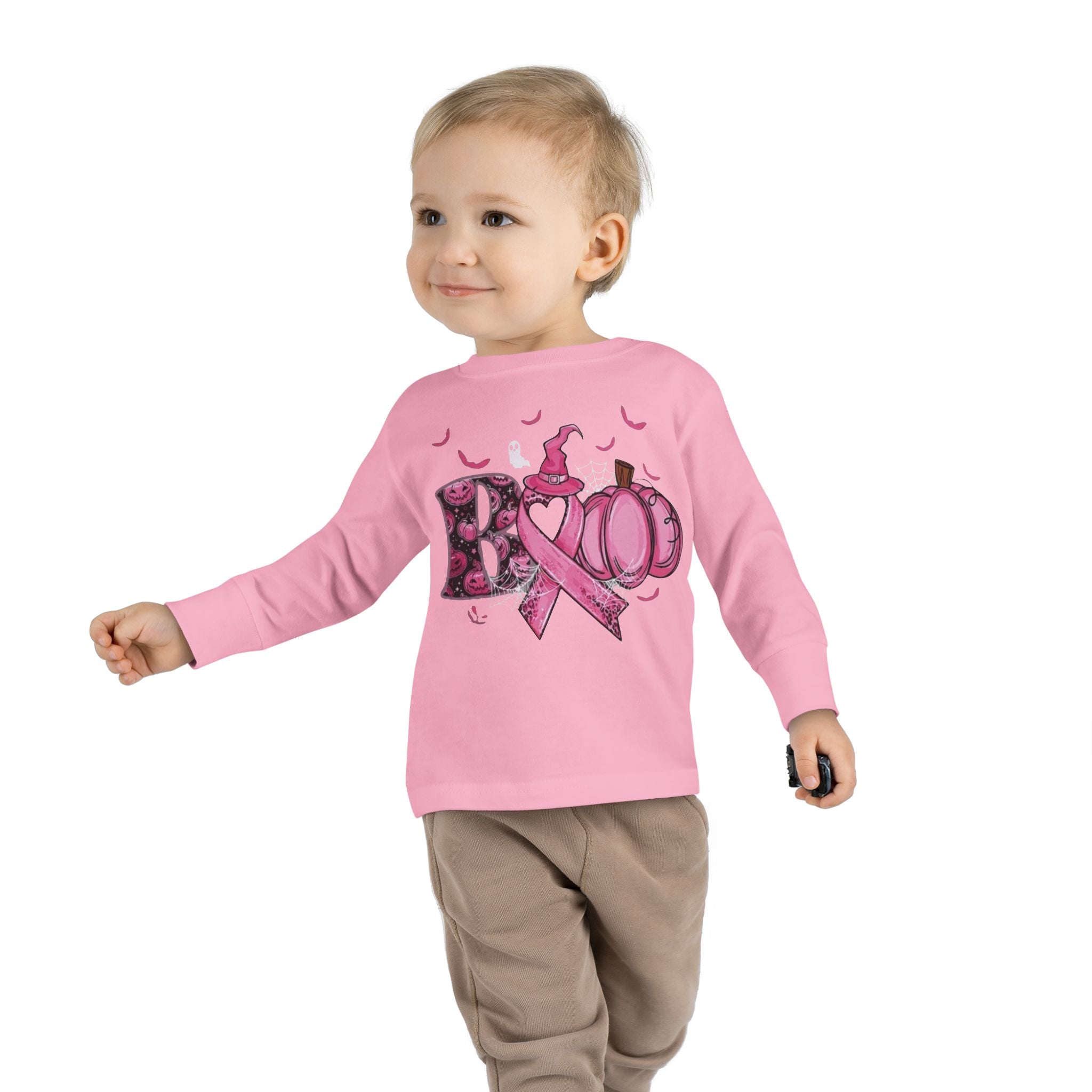 Pink Pumpkin Toddler Long Sleeve Tee