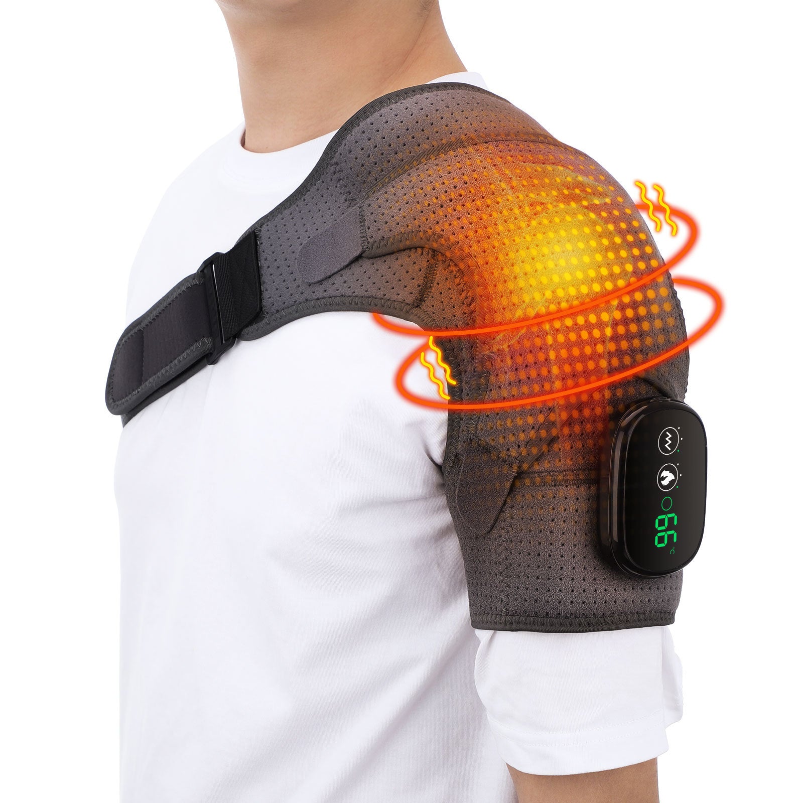 Electric Heating Shoulder Massage Belt - Adjustable Back & Arm Relaxer