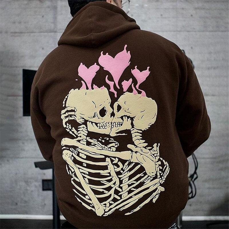 Men's Loose-Fit Graphic Hoodie - Casual Comfort Sweater