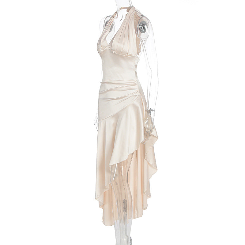 Women's Sexy Chic Halter Neck V-Neck Slit Formal Dress