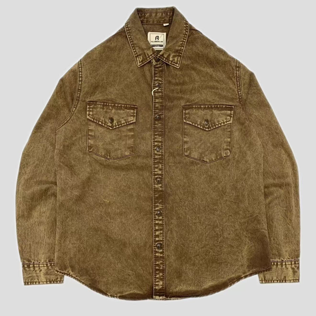 Men's Distressed Trucker Jacket - Classic Cotton Coat