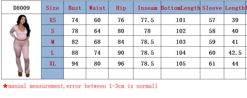 Women Sexy Lace Deep V-Neck Long Sleeve Pants Two-Piece Set