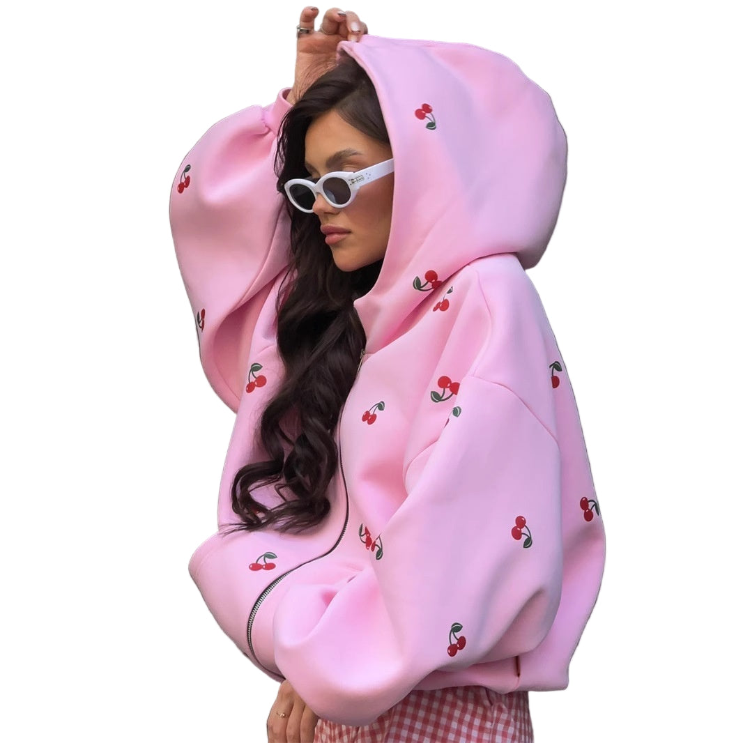 Women's Loose All-Match Cherry Sweater