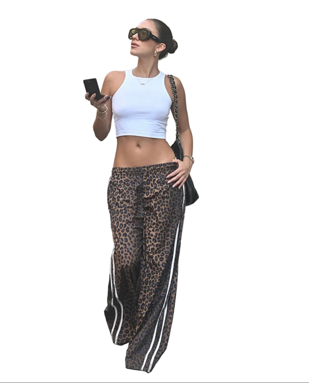 Women's Fashion Printed Streetwear High-Waist Slim Fit Casual Pants