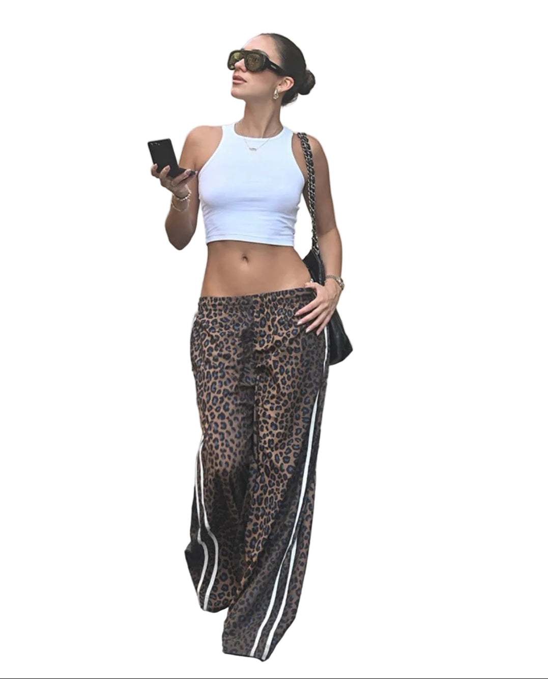Women's Fashion Printed Streetwear High-Waist Slim Fit Casual Pants