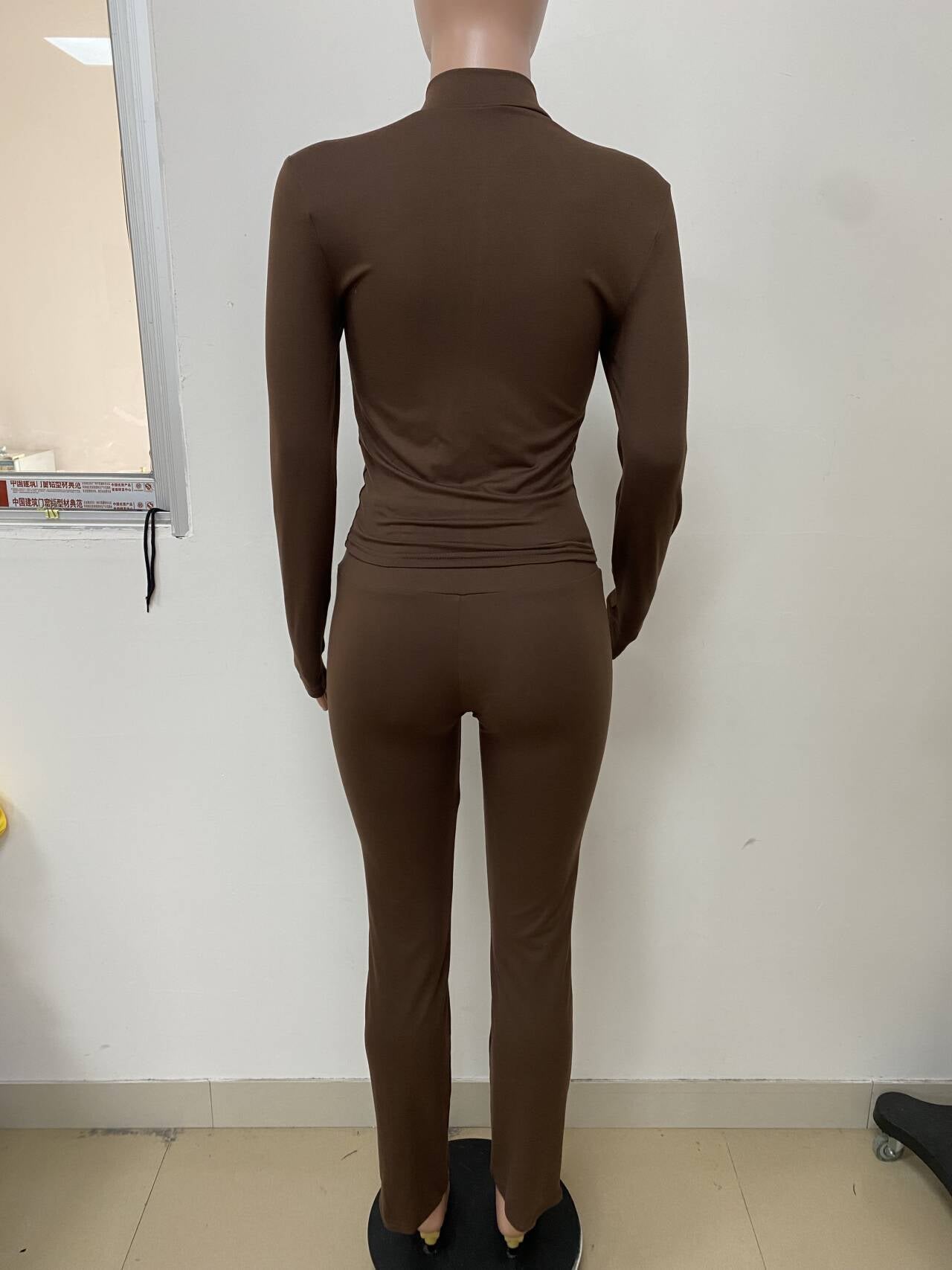 Women Casual Top And Bell Bottom Long Pants Two Piece Set