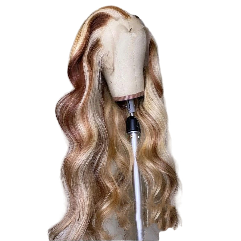 Brown Blonde Colored Human Hair Wig