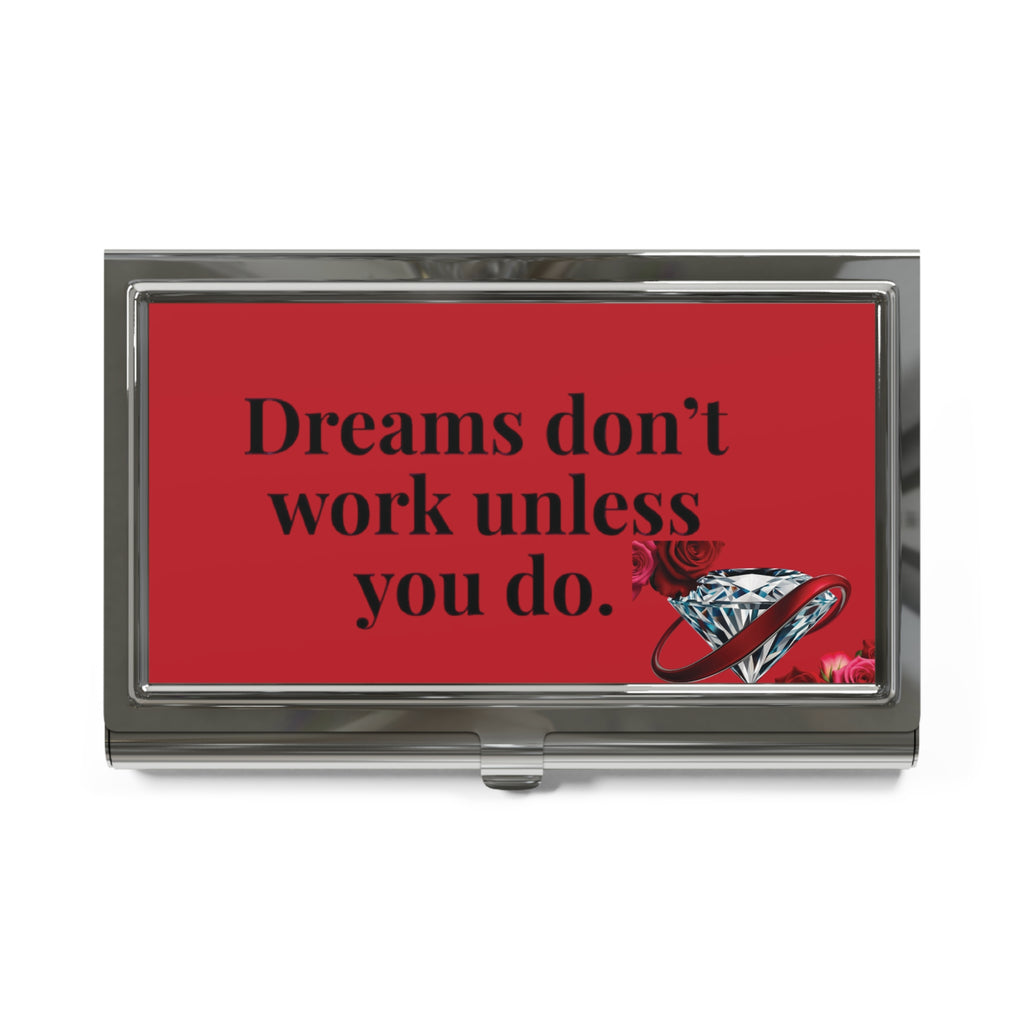 Elegant Business Card Holder with Motivational Quote - Professional Desk Accessory