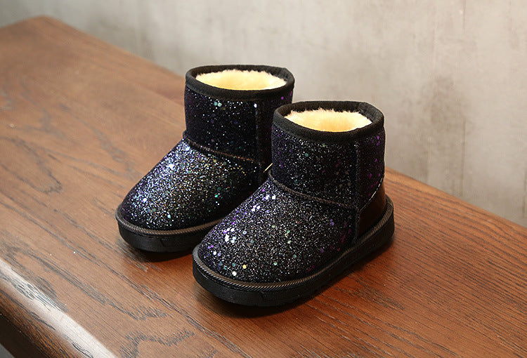 Children's Sequin Snow Boots - Warm & Stylish Winter Kids Shoes