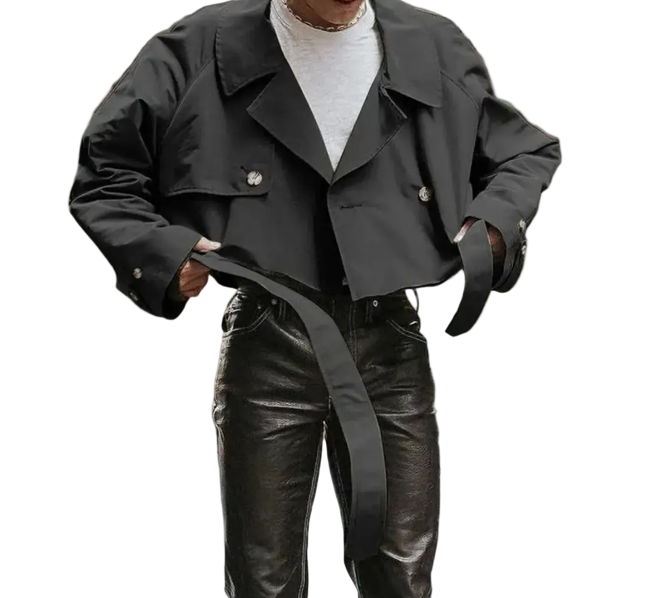 Men's Cargo Windbreaker Jacket - Relaxed Fit Autumn Coat