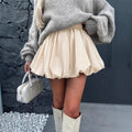 Women's Solid Color High-waisted Anti-peek A-line Skirt