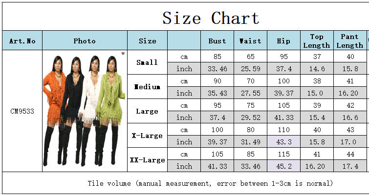 Autumn & Winter Knitted Crochet Fringe Lace-Up Long Sleeve Bodycon Skirt Set
