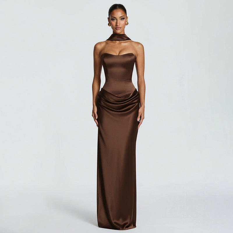 Women Spring/Summer Elegant Sleeveless Ribbon Patchwork Bodycon Dress