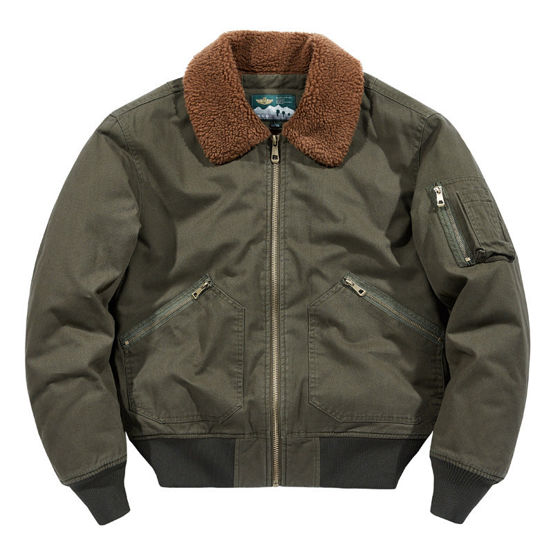 Men's Fleece-lined New Loose Lamb Wool Casual Jacket
