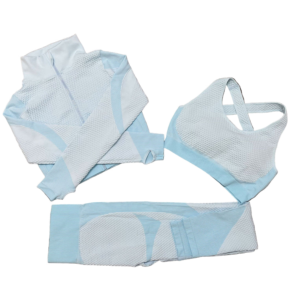 Women's 3-Piece Stretch Fitness Yoga Suit