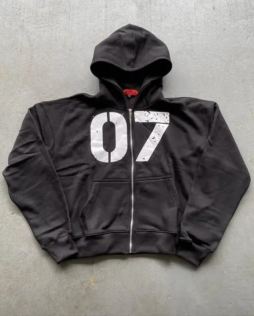 Loose Sweater Suit Men's and Women's Zipper Hooded Sweater