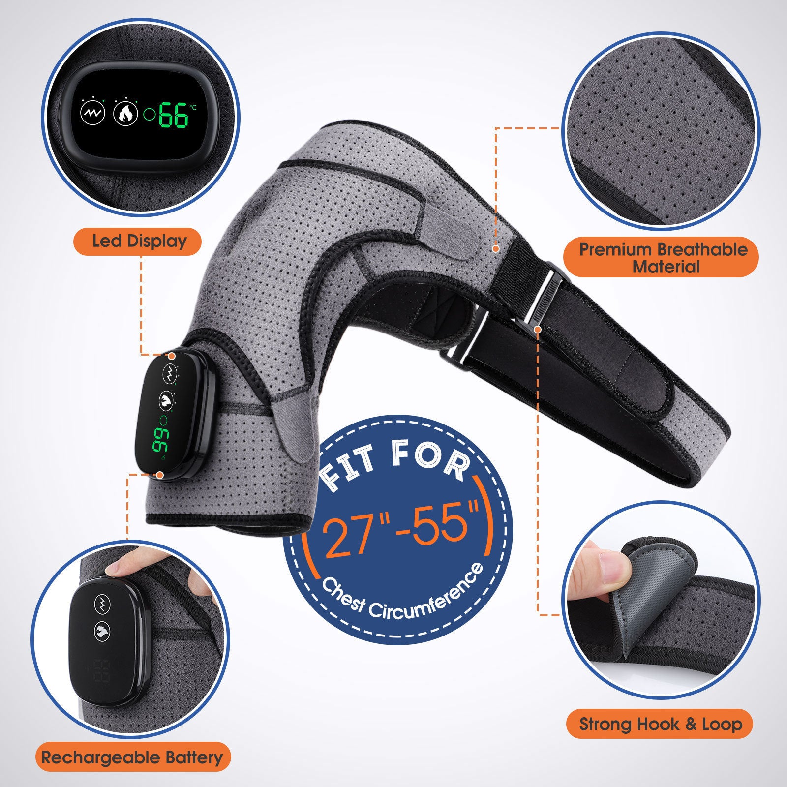Electric Heating Shoulder Massage Belt - Adjustable Back & Arm Relaxer