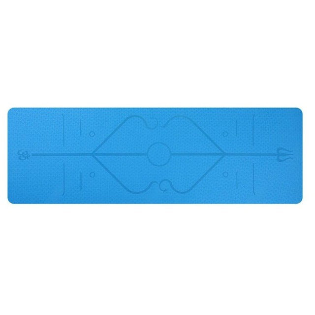 Non-Slip TPE Yoga Mat with Position Lines - Premium Exercise Mat