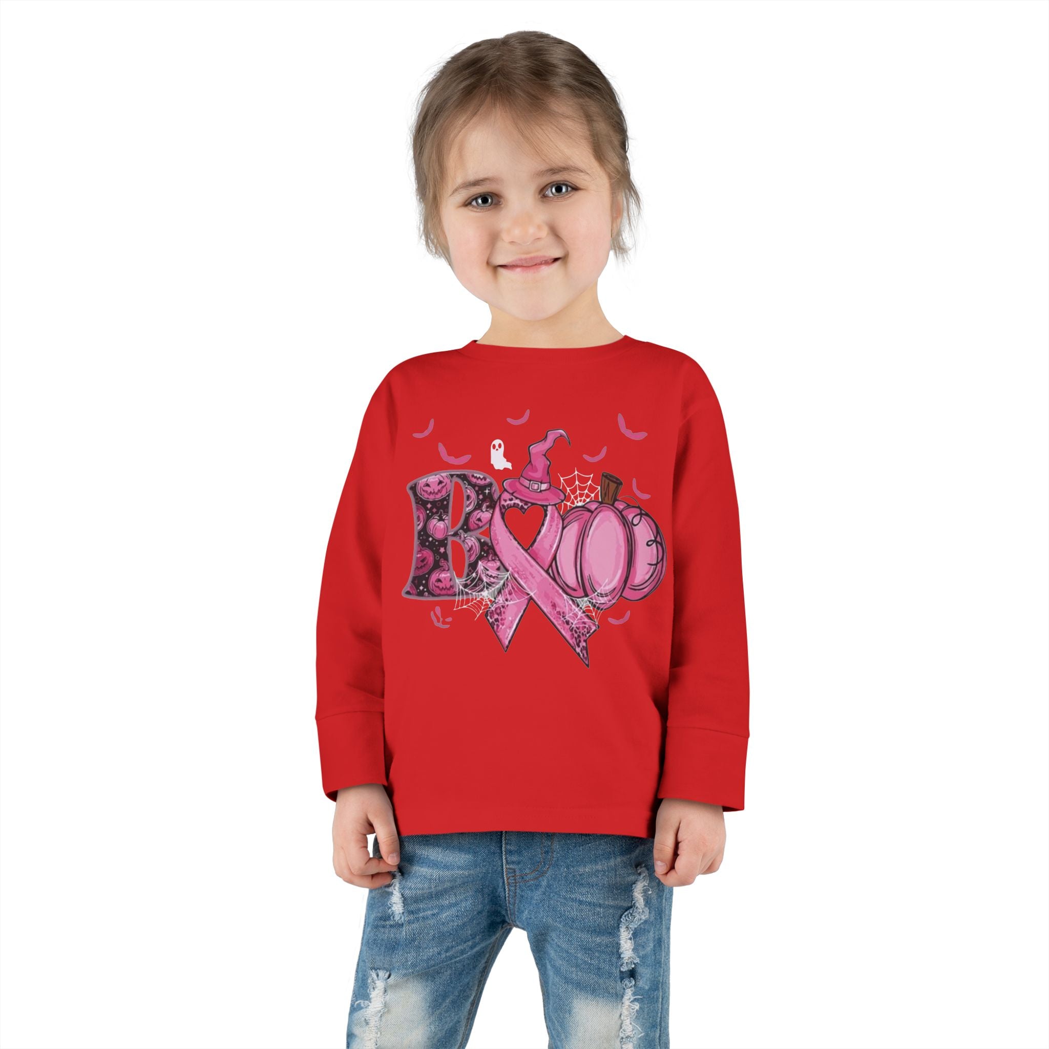 Pink Pumpkin Toddler Long Sleeve Tee