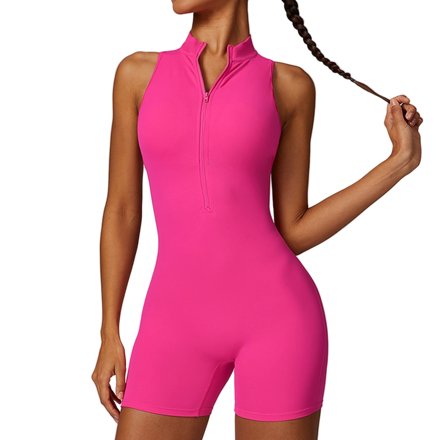 Women's Backless Yoga Jumpsuit with Zipper - Summer Bodysuit