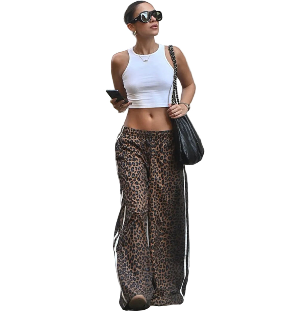 Women's Fashion Printed Streetwear High-Waist Slim Fit Casual Pants