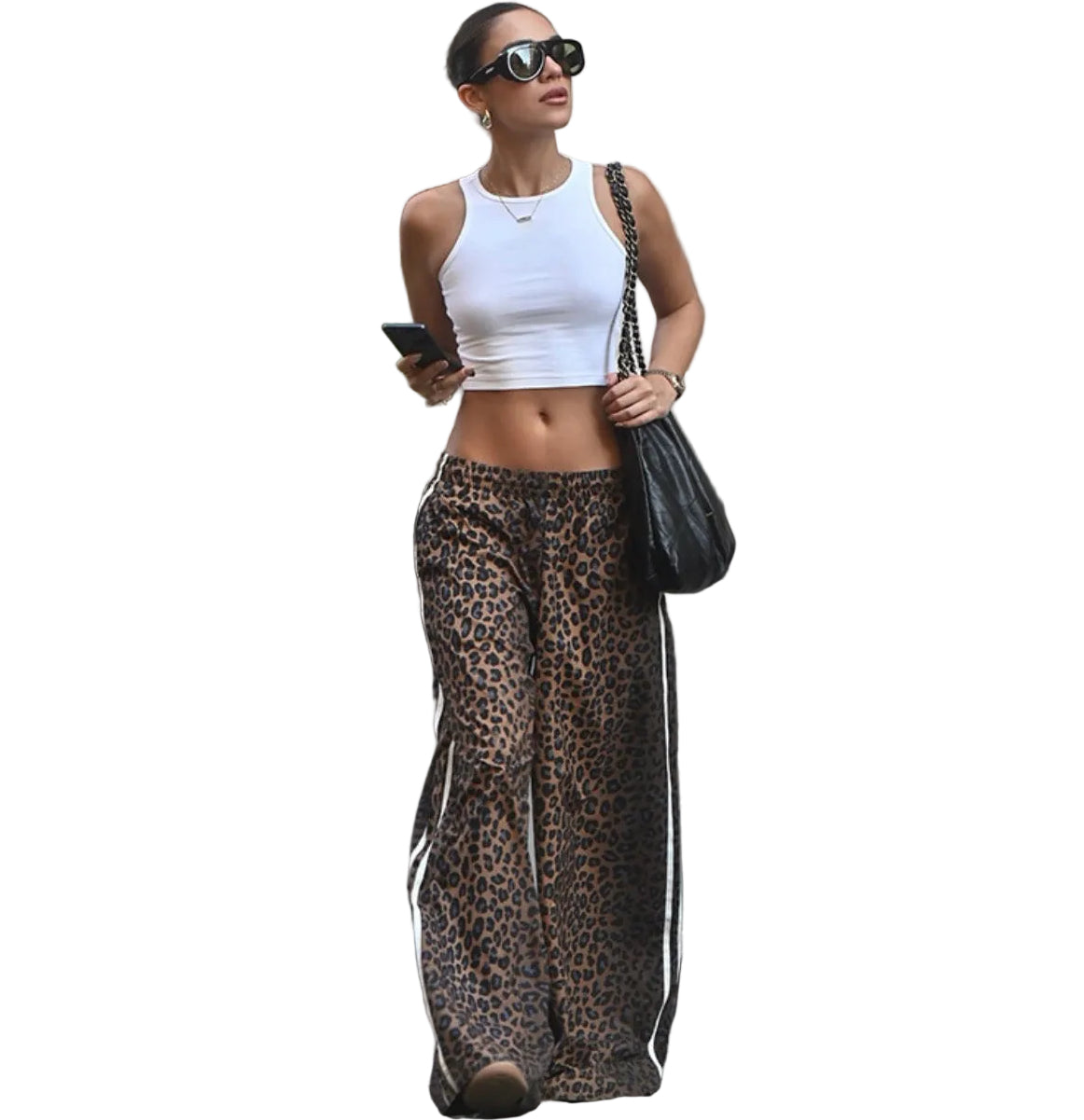 Women's Fashion Printed Streetwear High-Waist Slim Fit Casual Pants