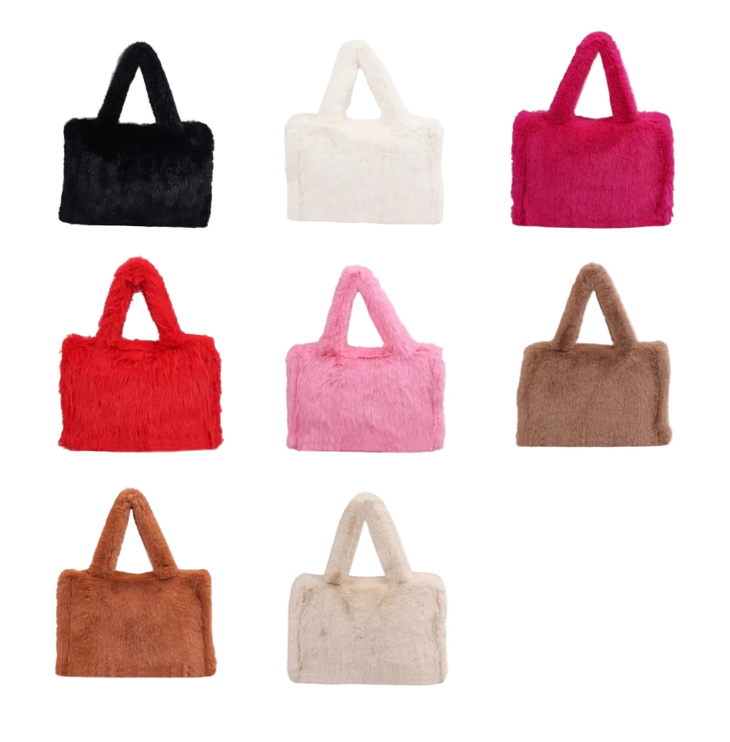 Women's Strap Imitation Fox Fur Large Capacity Tote Bag