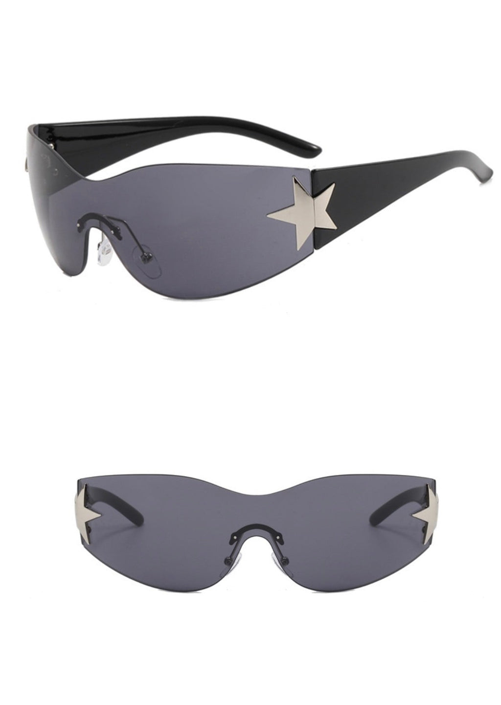 Women Rimless You Make Me See Stars One-Piece Aviator Sunglasses