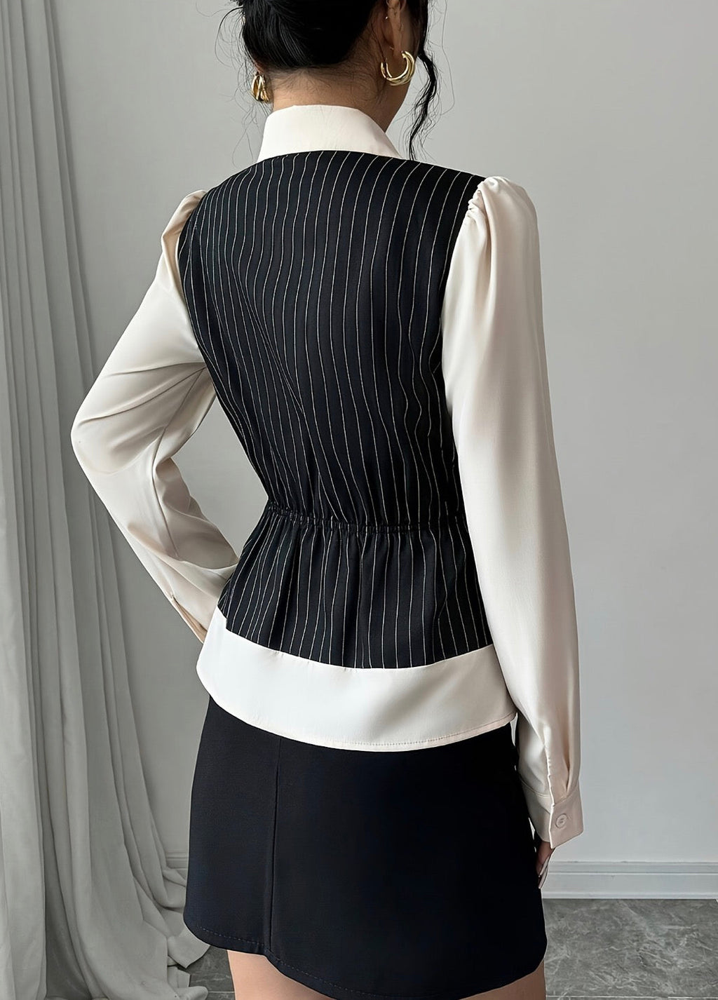Women Fall/Winter patchwork striped lining