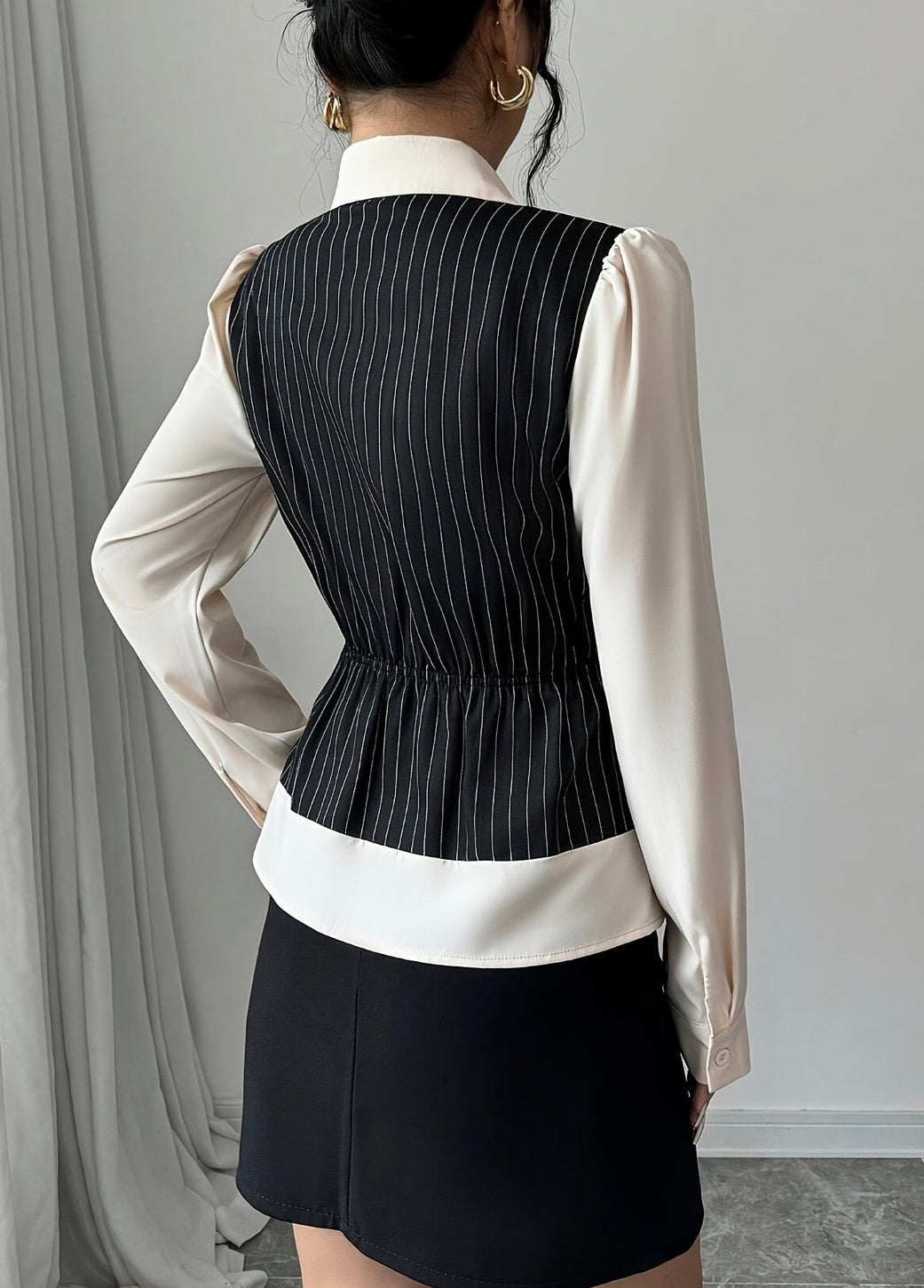 Women Fall/Winter patchwork striped lining