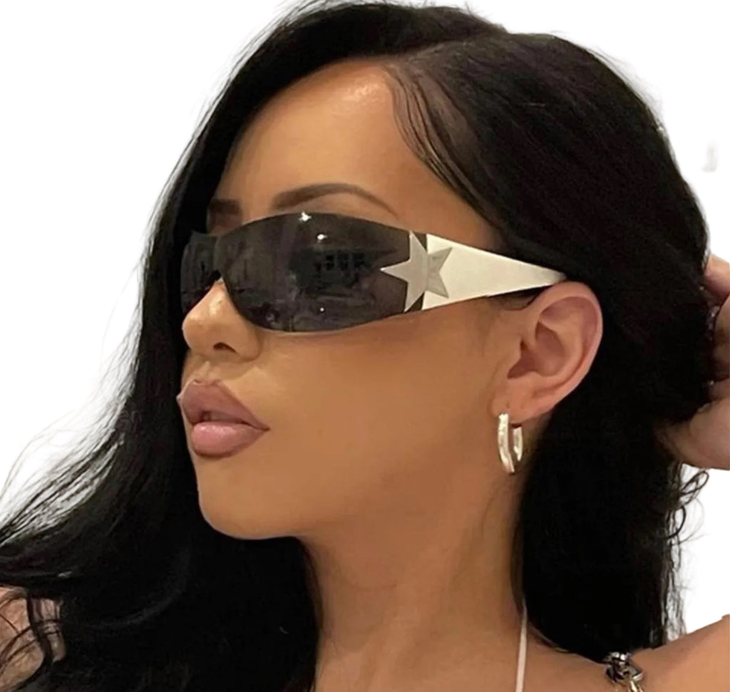 Women Rimless You Make Me See Stars One-Piece Aviator Sunglasses